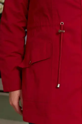 Double-Sided Plus Size Trench Coat Red - 3