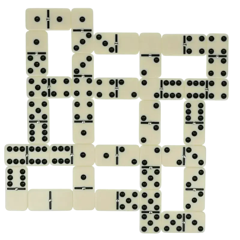 Double Six Dominoes, 28-Piece Set with Wooden Box and Brass Spinner by Dependable Industries Inc. Essentials - DEPENDABLE INDUSTRIES