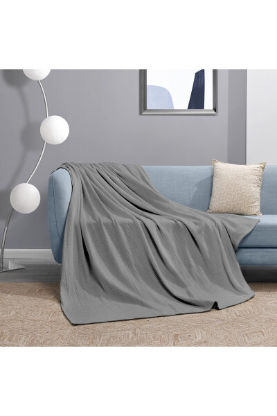 Double Size 100% Cotton Small Checkered Pattern Bedspread Hotel Type Luxury Bedspread White/colored - 3