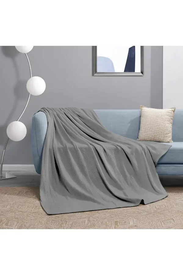 Double Size 100% Cotton Small Checkered Pattern Bedspread Hotel Type Luxury Bedspread White/colored - 3