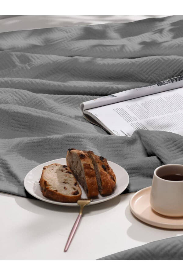 Double Size 100% Cotton Small Checkered Pattern Bedspread Hotel Type Luxury Bedspread White/colored - 4