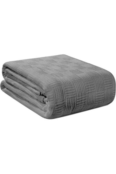 Double Size 100% Cotton Small Checkered Pattern Bedspread Hotel Type Luxury Bedspread White/colored - 5