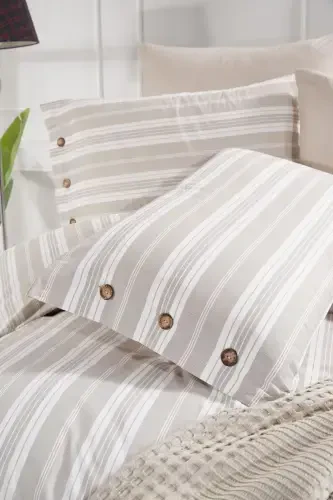 DOUBLE SIZE 4 PIECE PIQUE SET ESTIVO BEIGE-BEIGE - 5