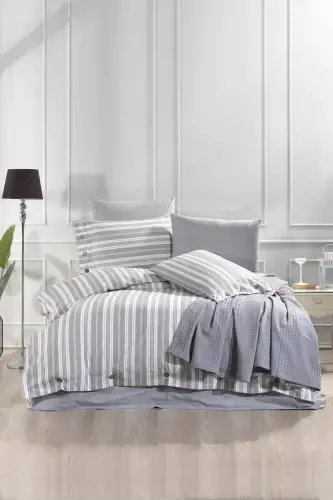 DOUBLE SIZE 4 PIECE PIQUE SET ESTIVO Gray-Gray - 1