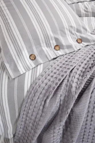 DOUBLE SIZE 4 PIECE PIQUE SET ESTIVO Gray-Gray - 5