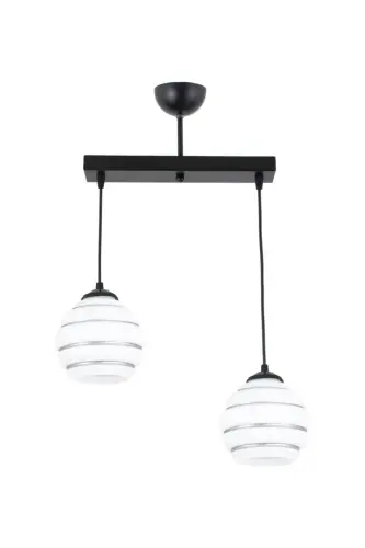 Double Special Striped Glass Model Modern Pendant Chandelier - BLACK_1 