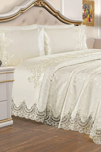 Double Sultan Duvet Set 6 Pieces Cream - 3
