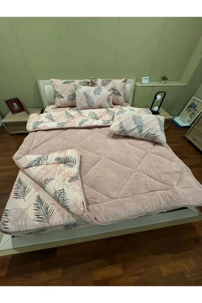 Double Welsoft Puffy Bedding Set (With Fitted Sheet) Powder Feather - VIOLACASA