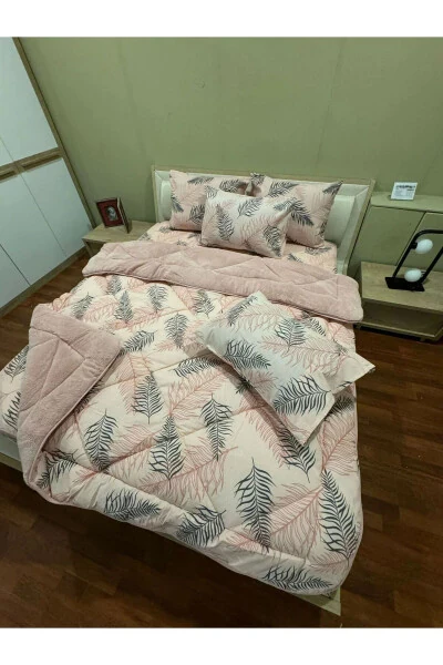 Double Welsoft Puffy Bedding Set (With Fitted Sheet) Powder Feather - 4