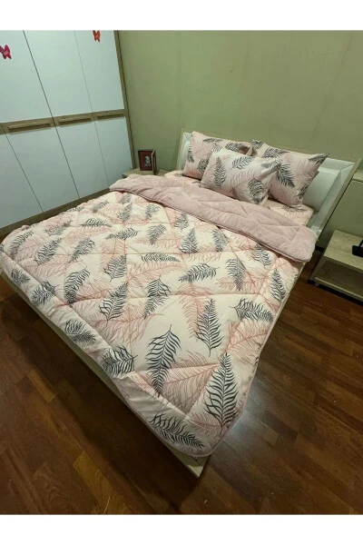 Double Welsoft Puffy Bedding Set (With Fitted Sheet) Powder Feather - 5