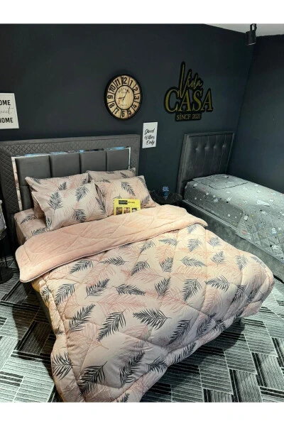 Double Welsoft Puffy Bedding Set (With Fitted Sheet) Powder Feather - 6