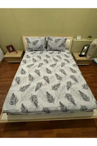 Double Welsoft Puffy Sleep Set (WITH ELASTIC SHEET) Gray Feather - 7