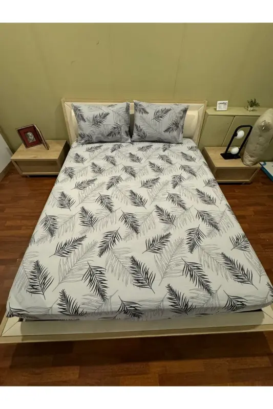 Double Welsoft Puffy Sleep Set (WITH ELASTIC SHEET) Gray Feather - 7