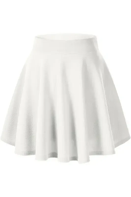 Double White Plain Skirt-White - Modazone