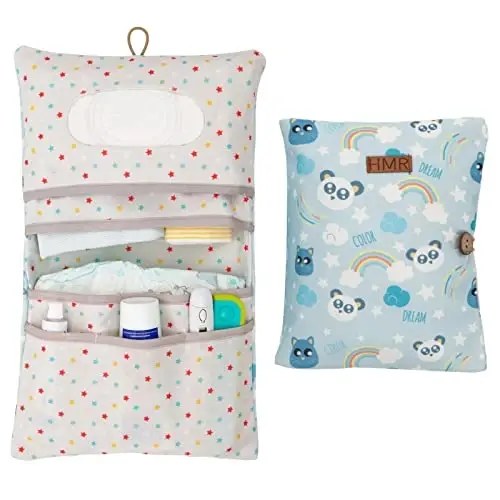 DOUGH Baby Diaper Bag Organizer – Travel-Friendly, Compact & Foldable | Stroller Pouch for Newborn Essentials – Must-Have for Boys & Girls (Dream) 