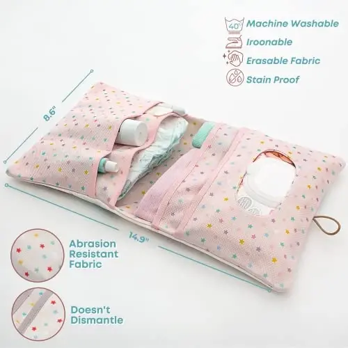 DOUGHBaby Diaper Bag Organizer – Travel-Friendly, Compact & Foldable | Stroller Pouch for Newborn Essentials – Must-Have for Boys & Girls (Elephant) - HAMUR HOME (1)