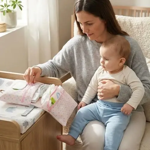 DOUGHBaby Diaper Bag Organizer – Travel-Friendly, Compact & Foldable | Stroller Pouch for Newborn Essentials – Must-Have for Boys & Girls (Elephant) - 3