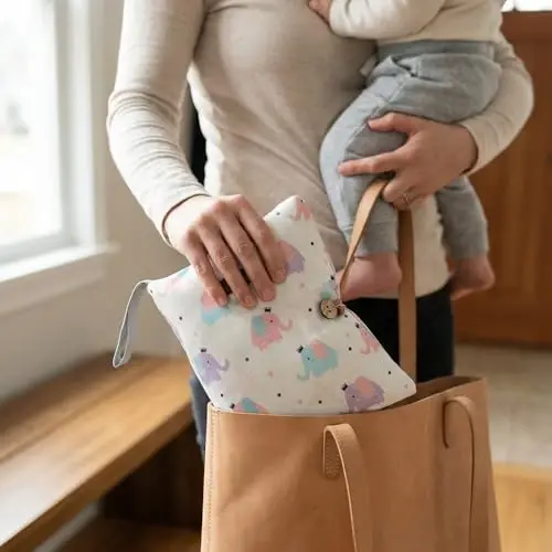 DOUGHBaby Diaper Bag Organizer – Travel-Friendly, Compact & Foldable | Stroller Pouch for Newborn Essentials – Must-Have for Boys & Girls (Elephant) - HAMUR HOME (1)