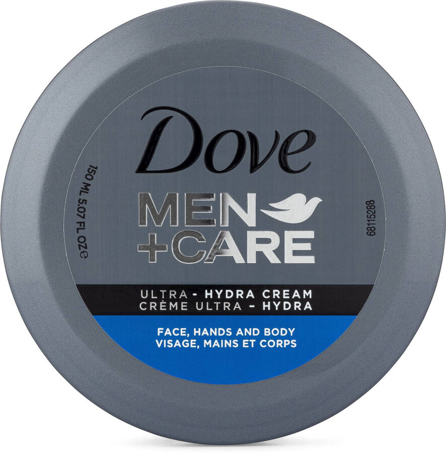 Dove Men+Care Ultra Hydra Cream, Tüm Cilt Tipleri İçin Yüz, El ve Vücut Nemlendirici, Kuru Ciltler İçin, 5.07 oz - 6