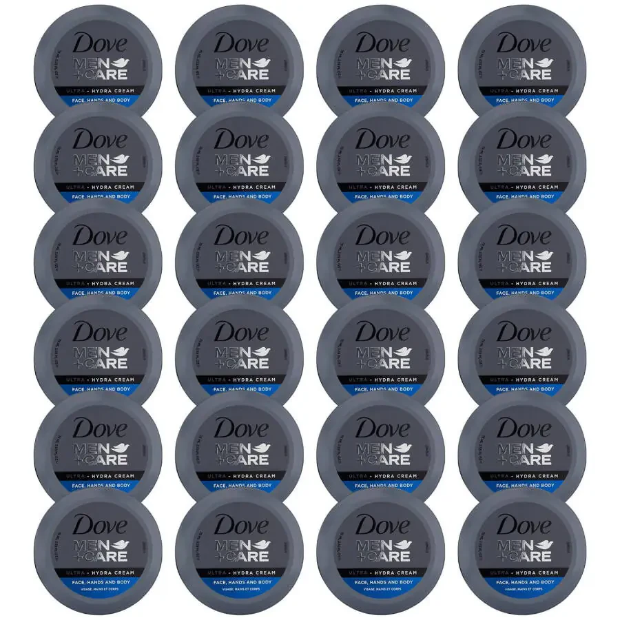 Dove Men+Care Ultra Hydra Krem - Dove Losyoni, Erkaklar uchun rivojlangan 3-birda terini parvarish qilish, Yuz kremi, qo'l va tana losoni quru terilar uchun, 75 ml (48 dona) - 1