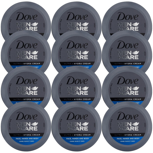 Dove Men+Care Ultra Hydra Nemlendirici Vücut Losyonu, Erkekler İçin 3'ü 1 Arada Gelişmiş Cilt Bakımı, Yüz Kremi, Kuru Ciltler İçin El ve Vücut Losyonu, 75 ml (12'li Paket) - 1