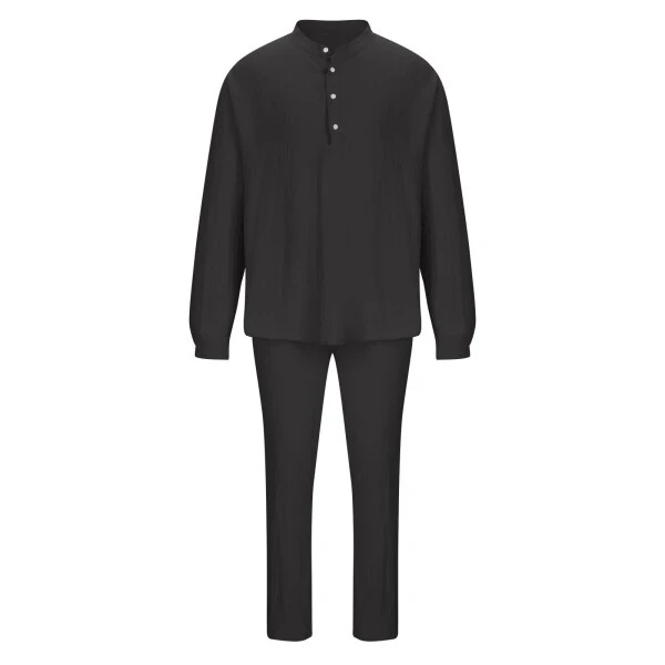 Dovford Mens 2 Piece Tracksuits Sets Stitching Zipper Sweater Pants Sports Suit Solid Jogging Activewear Crewneck Sweatshirt - 3