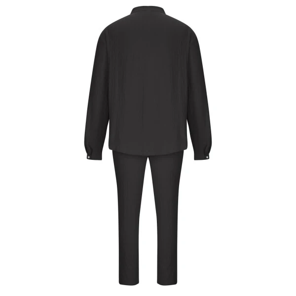 Dovford Mens 2 Piece Tracksuits Sets Stitching Zipper Sweater Pants Sports Suit Solid Jogging Activewear Crewneck Sweatshirt - 4