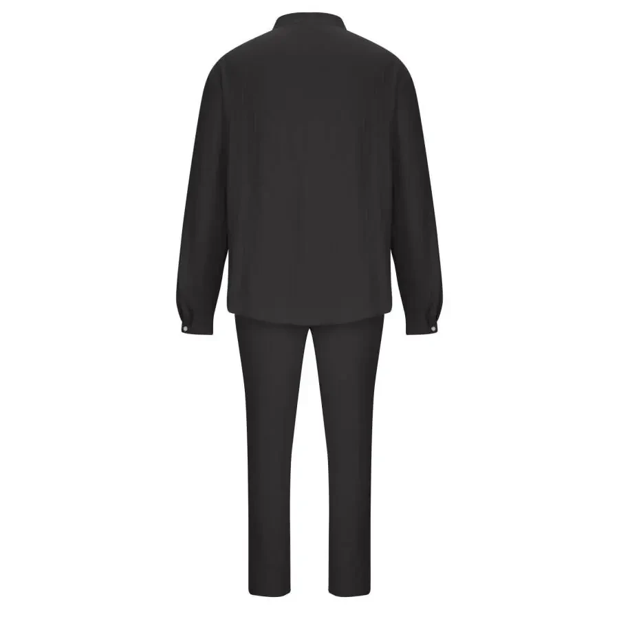 Dovford Mens 2 Piece Tracksuits Sets Stitching Zipper Sweater Pants Sports Suit Solid Jogging Activewear Crewneck Sweatshirt - 4