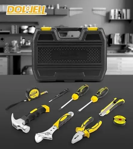 DOWELL 10 Piece Small Tool Kit,Mini Portable Tool Set,Home Repair Hand Tool Kit with Plastic Tool box Storage Case - 7