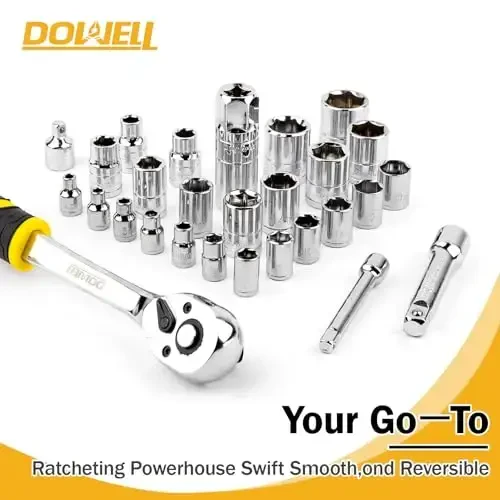 DOWELL Mechanic Tool Set Socket Wrench Auto Repair Tool Set 168-Piece Hand Tool Kit Toolbox Storage Case - 4