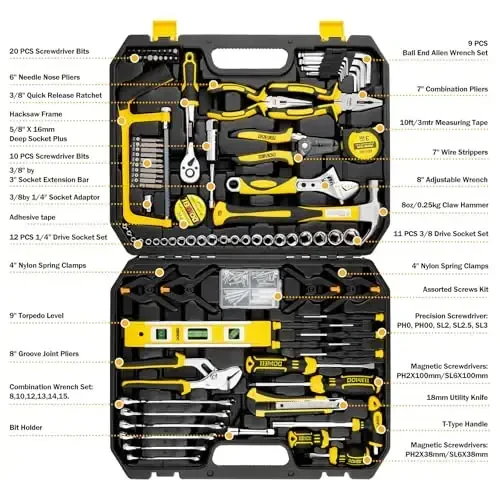DOWELL Mechanic Tool Set Socket Wrench Auto Repair Tool Set 228-Piece Hand Tool Kit Toolbox Storage Case - 2