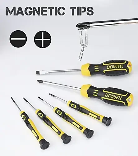 DOWELL Tool Set, Auto Repair Household Tool Kit with Socket, Wrench, Screwdriver, Bits Set and Plastic Toolbox Storage Case, HYT128 (128 Pieces) - 5