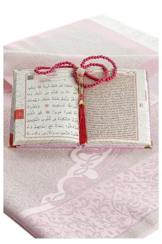 Dower Prayer Rug Set Luxury Worship Set - Pink Color - Pink - IHVAN ONLINE (1)