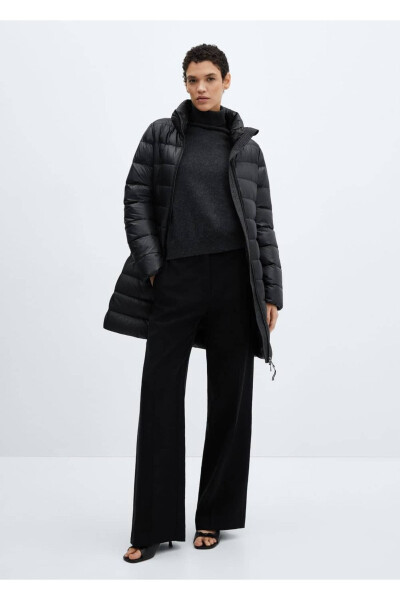 Down-filled water-repellent anorak - Black - MANGO (1)