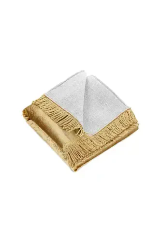 Dowry Boxed Lined Sponge Gift Thick Velvet Prayer Rug Gold-Brown - 4