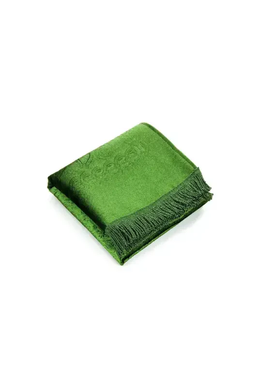 Dowry Boxed Lined Sponge Gift Thick Velvet Prayer Rug Green-Green - 3