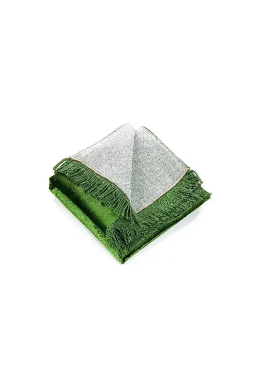 Dowry Boxed Lined Sponge Gift Thick Velvet Prayer Rug Green-Green - 4