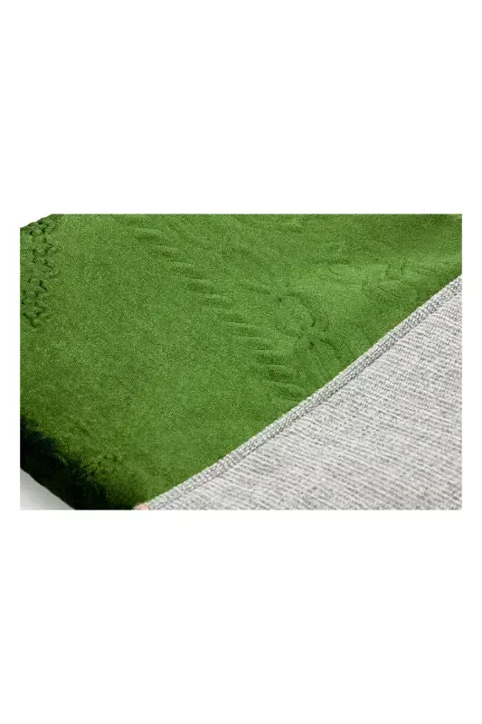 Dowry Boxed Lined Sponge Gift Thick Velvet Prayer Rug Green-Green - 6