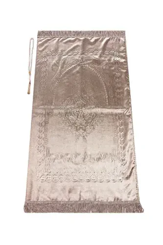 Dowry Boxed Lined Sponge Gift Thick Velvet Prayer Rug Pink-Pink - İHVAN (1)