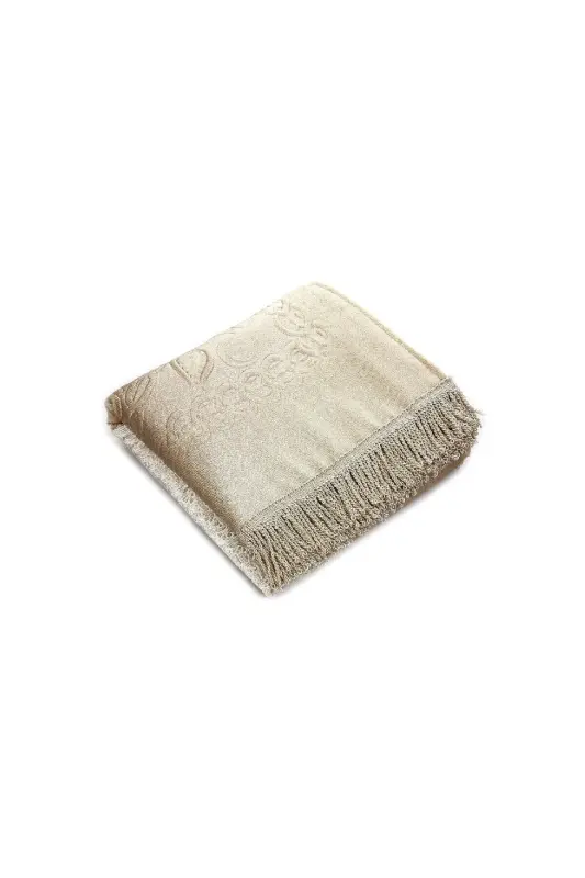 Dowry Boxed Lined Spongy Gift Thick Velvet Prayer Rug Cream-Cream - 10