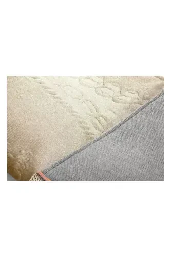 Dowry Boxed Lined Spongy Gift Thick Velvet Prayer Rug Cream-Cream - 6