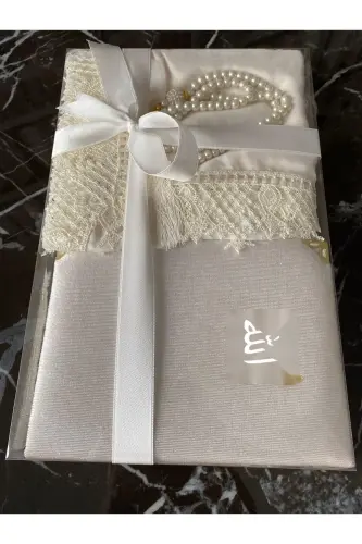 Dowry, Gift, 4-Piece Bridal Bag Set, Needle Lace Prayer Mat, Taffeta Prayer Rug, Yasin, Tasbih 