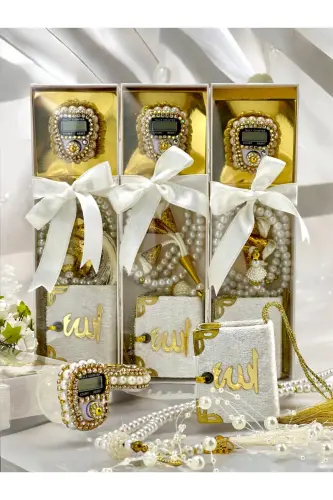 Dowry, Gift, Baby Mawlid, (Zikirmatik, Rosary, Mini Quran Set) Hajj, Umrah Return Gift-white - 3