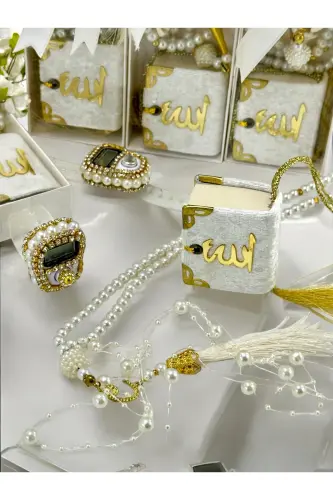 Dowry, Gift, Baby Mawlid, (Zikirmatik, Rosary, Mini Quran Set) Hajj, Umrah Return Gift-white - 4