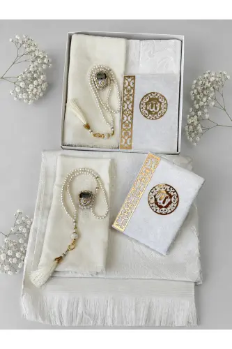 Dowry, Gift, Bridal Set, Quran, Rosary, Dhikr Mat, Prayer Rug Set, Prayer Rug, Gift. - 3