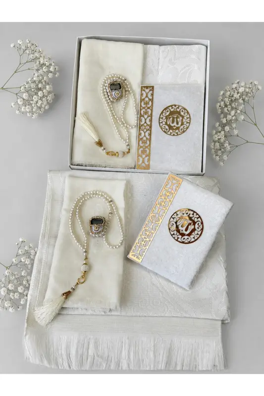 Dowry, Gift, Bridal Set, Quran, Rosary, Dhikr Mat, Prayer Rug Set, Prayer Rug, Gift. - 3