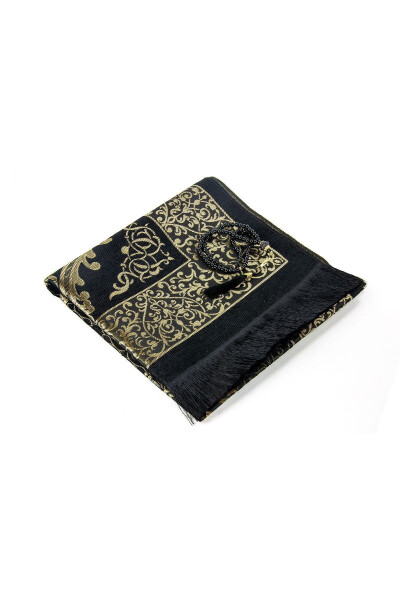 Dowry Kaaba Patterned Prayer Rug and Quran Set, Boxed Medium Size Arabic Quran, Miswak, Pearl Tasbih - 12