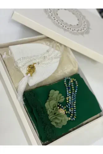 Dowry Prayer Rug Set-Green - MARKAPOLIN (1)