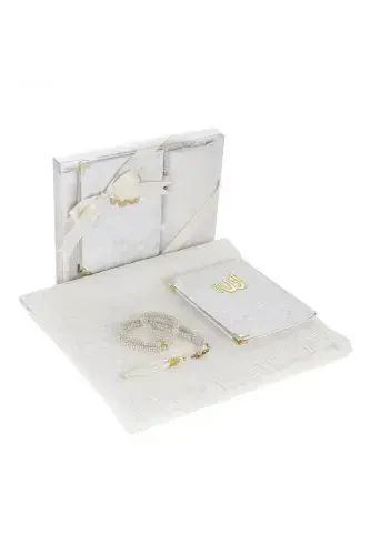 Dowry Prayer Rug Set Luxury Worship Set - Cream Color-Cream - 1