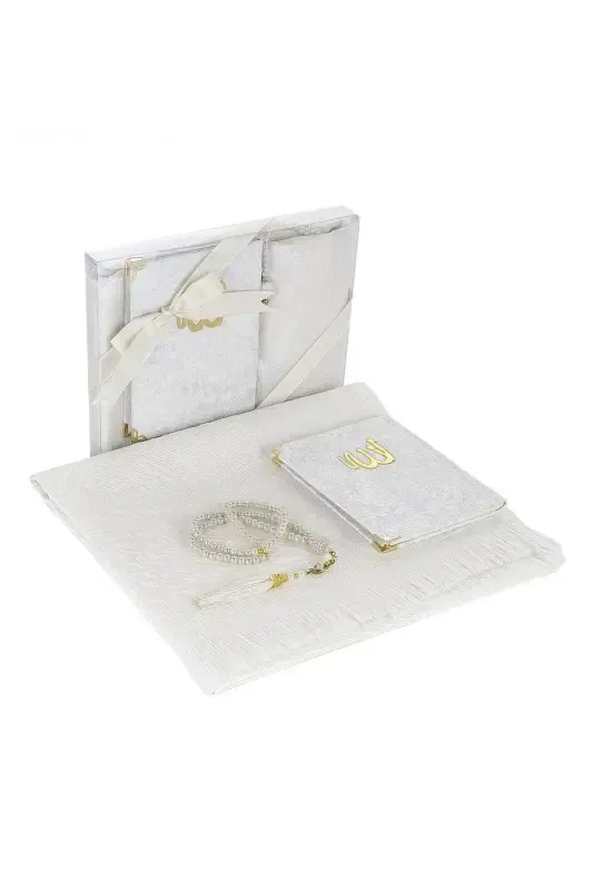 Dowry Prayer Rug Set Luxury Worship Set - Cream Color-Cream - IHVAN ONLINE